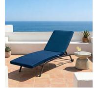 Deco Arts Coussin Bain de Soleil - Coussins Rectangulaires pour Chaise Longue - Coussin Déhoussable avec Traitement imperméable et Poignées de Transport - Certifié OEKO-TEX - 185x60x5 cm, Bleu petrole