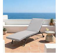 Coussin pour transat déhoussable 185x55x4cm gris