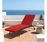 Coussin pour transat déhoussable 185x55x4cm rouge piment