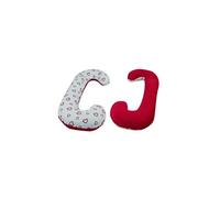 Coussin Pre/Post Natal Usages Multiples Coeurs Rouges Sur Fond Blanc - Rouge