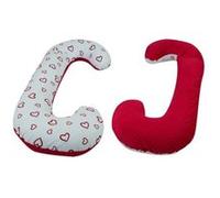 Coussin Pre/Post Natal Usages Multiples Coeurs Rouges Sur Fond Blanc - Rouge