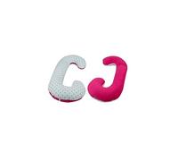 Coussin Pre/Post Natal Usages Multiples Toiles Grises Et Roses Sur Fond Blanc Rose