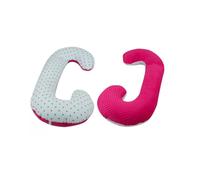 Coussin Pre/Post Natal Usages Multiples Toiles Grises Et Roses Sur Fond Blanc Rose