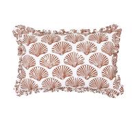 Coussin rectangulaire coton motif coquillage Terracotta 38x58 cm