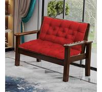 Coussin rectangulaire de 8 cm d'épaisseur pour balancelle, canapé-Banc ou hamac 2/3 Places, 150 x 100 cm, Rouge, pour intérieur/extérieur, avec Attaches Confortables pour Un meille