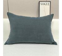 Coussin rectangulaire de luxe léger en peluche coussin de maison grand coussin de canapé avec fermeture éclair invisible dossier coussin de maison doux (taille : 60 x 80 cm, couleur : bleu foncé)