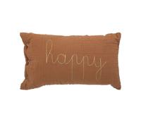 Coussin Rectangulaire En Gaze De Coton Happy Marron - Marron Marron