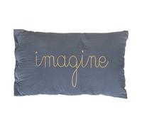 Coussin rectangulaire gaze de coton - lili bleu gris TU