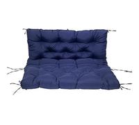 Coussin rectangulaire imperméable pour banc de jardin 2 à 4 places, 100 x 100 x 10 cm, bleu
