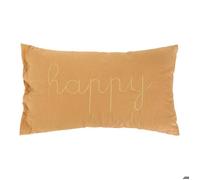 Coussin rectangulaire ""Lili"" en gaze de coton 50x30cm marron - Atmosphera createur d'interieur