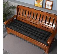 Coussin rectangulaire très épais pour banc de jardin 2/3 places, 100 x 50 cm, 8 cm d'épaisseur, pour chaise longue, balancelle, usage domestique, noir