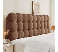 Coussin rembourré pour tête de lit et lecture - Protection de dossier de chevet épaisse pour enfants et adultes - Lavable et anti-poussière - 160 x 60 x 10 cm - Café