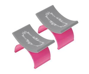 Coussin repose-bras en Silicone forme de U for ongles, outil manucure facile à nettoyer for les technologies professionnelles la maison ou au Salon, 2 pièces Pour d'Ongle