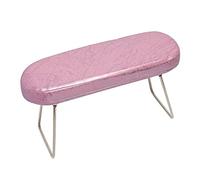 Coussin Repose-bras pour Ongles, Support en Cuir Rose en Acier Inoxydable, Oreiller à Main Pliable pour Salon de Manucure