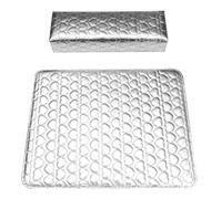 Coussin Repose Main Manucure Cœur Argenté, Support Poignet Salon | PU Cuir et Mousse, Protège le Comptoir des Poussières, Format pour Table, Usage Débutant et Pro