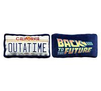 Coussin Retour vers Le Futur Plaque California - Matière Ultra Douce - Peluche Confortable et Agréable à Serrer - Cadeau pour Fan du Film - Décoration - Qualité Supérieure - Dimensions : 60x40 cm