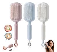 Coussin Rétractable Massage Peignon Brosse, Brosse À Cheveux Auto-nettoyant Pour Les Femmes, Outils De Styling De Cheveux Pour Cheveux Bouclés Humides Secs Endommagés Voyage Home(1SET)