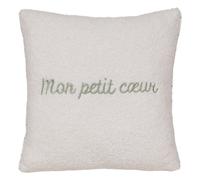 Coussin réversible Jaiko bouclette et cœurs 40 x 40 cm