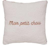 Coussin réversible Jaiko bouclette et rayures 40 x 40 cm