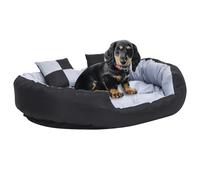 Coussin Réversible Lavable pour Chien Gris et Noir 110x80x23 cm Canapé vidaXL