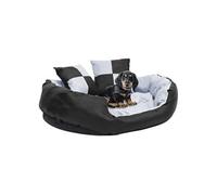 Coussin Réversible Lavable pour Chien Gris et Noir 85x70x20 cm Canapé 171208