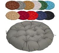 Coussin Rond 180cm/70.86in, Coussin de Chaise Patio, avec Sangles De Positionnement, pour Terrasse Tatami Siège Intérieur Extérieur - Gris foncé