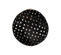 Coussin Rond Ø60cm pour Animaux Tissu Noir Motifs Dorés - MIAOUW -