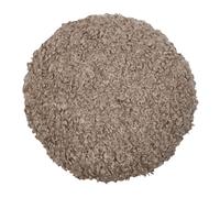 Coussin rond bouclette doudou Taupe 40x40 cm