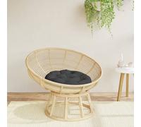 vidaXL Coussin rond – Galette de chaise rembourrée antidérapante Ø 60 x 11 cm tissu Oxford Noir
