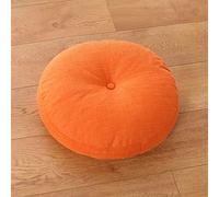 Coussin Rond Détachables de Sol épais en Lin épais de Style Japonais Tatami Coussin pour Chaise de Balcon de Canapé de Plancher de Patio Coussins Oreiller,Orange,45x45cm