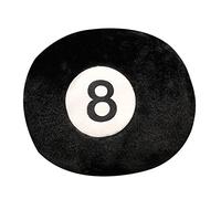 Coussin rond en peluche douce de 42,4 cm - Motif billard noir - 8 boules - Pour la maison, le lit, le canapé - Cadeau pour enfants