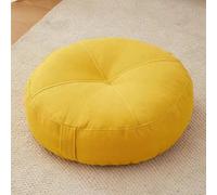 Coussin rond extra épais jaune 100 % coton 15 cm pour fauteuil roulant post-opératoire idéal pour fauteuil, voiture, chaise de bureau, taille 40 x 40 cm - Confort et soutien.