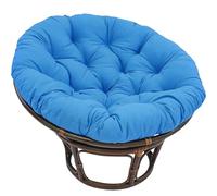 Coussin rond imperméable bleu - 80 x 80 cm - Panier suspendu en rotin doux et confortable - Accessoire de mobilier de terrasse pour la relaxation en plein air