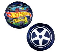 Coussin Rond Officiel sous Licence Hot Wheels en Forme de Roue de Voiture de Course | Design autoroute | Coussin Rond rembourré en Peluche | Parfait pour la décoration de Chambre ou de Jeu