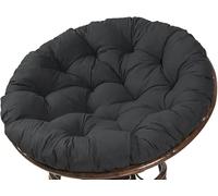 Coussin rond Papasan de 40 à 160 cm d'épaisseur, coussin d'assise confortable for fauteuils suspendus, balancelles, bascule et meubles en osier, l'intérieur comme l'extérieur(Black,130x130cm)