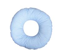 Coussin Rond Post Natal Bleu Carreaux