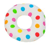 Coussin rond post natal boules de printemps + blanc