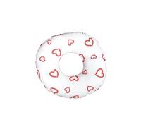 Coussin Accouchement/Allaitement Post Natal - Coeurs Rouges Sur Fond Blanc - Rouge