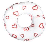 Coussin Accouchement/Allaitement Post Natal - Coeurs Rouges Sur Fond Blanc - Rouge