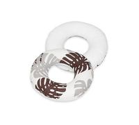 Coussin Rond Post Natal Feuilles Grises Et Marrons Blanc