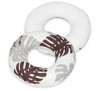 Coussin Rond Post Natal Feuilles Grises Et Marrons Blanc
