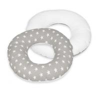 Coussin Rond Post Natal Toiles Blanches Sur Fond Gris Blanc