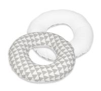 Coussin Rond Post Natal Triangles Blancs Et Gris Blanc