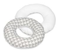 Coussin Rond Post Natal Triangles Blancs Et Gris Blanc