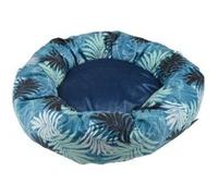 Coussin rond pour animaux à imprimé végétal "Eden" - Bleu/Vert - D 50 x H 16 cm Bleu G