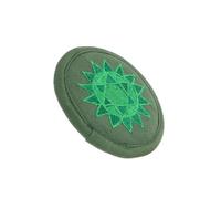 Coussin Rond pour Bol Sonore Bouddhiste, Brodé, Vert, Compact | Coton, Design Simple, Léger et Facile à Ranger, Accessoire pour Bol Sonore de Bouddha