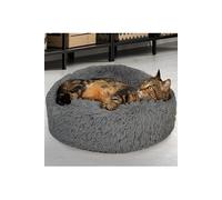 Coussin rond pour chat 60 CM panier gris anthracite ultra doux