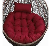 Coussin Rond pour Fauteuil Rotin, éPais Coussin pour Fauteuil Suspendu Exterieur Jardin, Lavable Coussin de Chaise Suspendue, AntidéRapant Coussin pour Hamac Chaise SuspenduWine Red Yadlan