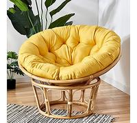 Coussin rond rembourré pour chaise de jardin, siège épais rempli d'œufs, balançoire hamac intérieur/extérieur, design touffeté noir confortable pour la détente et la décoration de terrasse