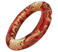 Coussin rond tibétain fait main pour bol chantant rouge 17 cm